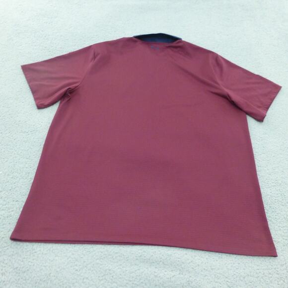 Under Armour Shirt Mens 3XLT Performance Polo Maroon Striped Golf Stretch - Picture 2 of 10
